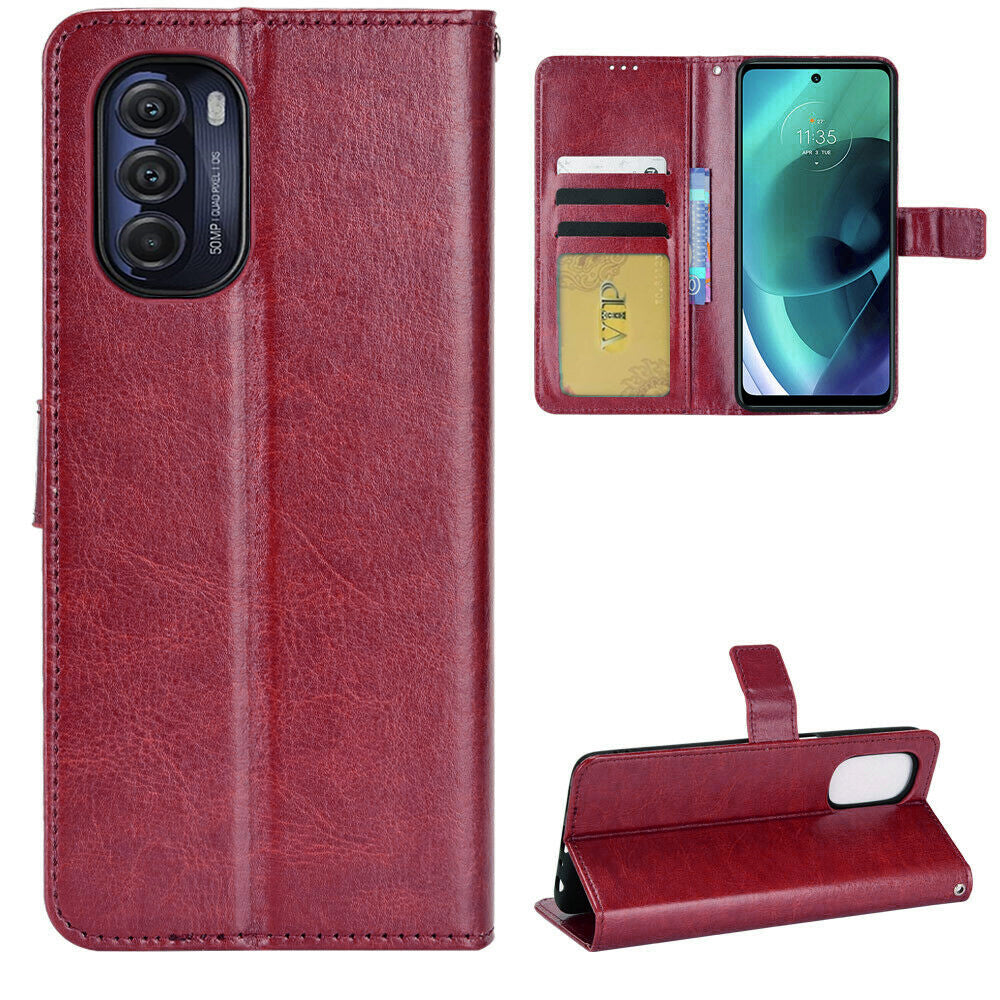 Leather Folio Wallet Case for Motorola Moto Edge (2022) Leather Folio Wallet Case for Motorola Moto Edge (2022)
